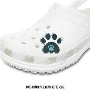Dark Green Paw Print Teal Mini Paw Dog Paw Croc Charm